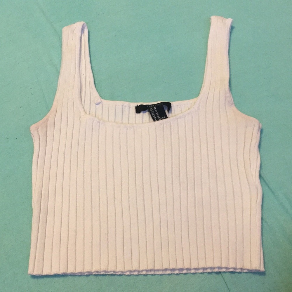 Ribbed White Crop Top